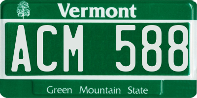 VT license plate ACM588