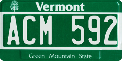 VT license plate ACM592