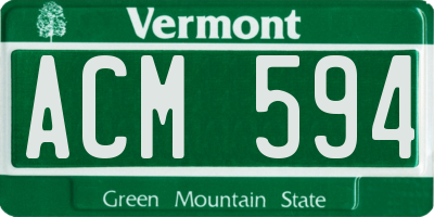 VT license plate ACM594
