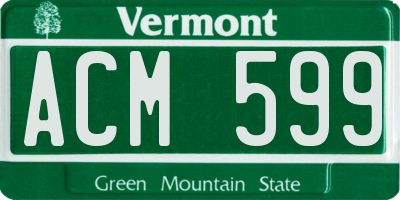 VT license plate ACM599