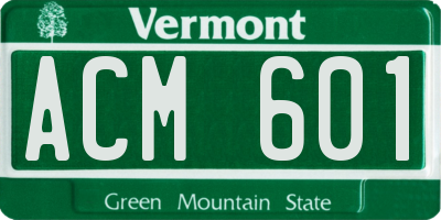 VT license plate ACM601