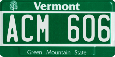 VT license plate ACM606
