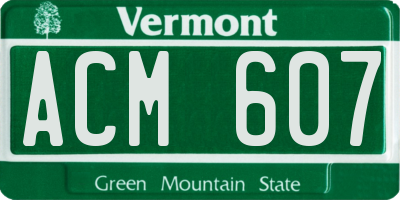 VT license plate ACM607