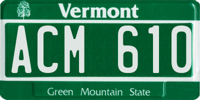 VT license plate ACM610