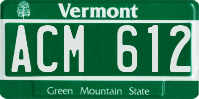 VT license plate ACM612