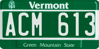VT license plate ACM613