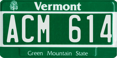 VT license plate ACM614