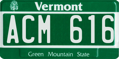 VT license plate ACM616