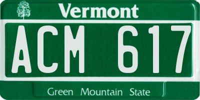 VT license plate ACM617