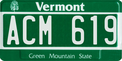 VT license plate ACM619