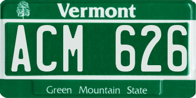 VT license plate ACM626