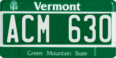VT license plate ACM630
