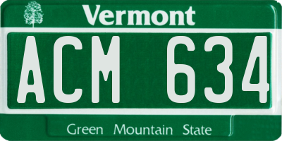 VT license plate ACM634