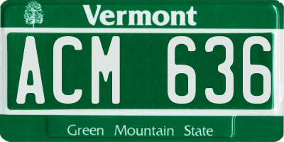 VT license plate ACM636