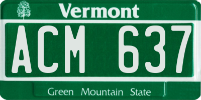 VT license plate ACM637
