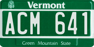 VT license plate ACM641