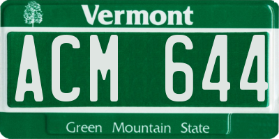 VT license plate ACM644