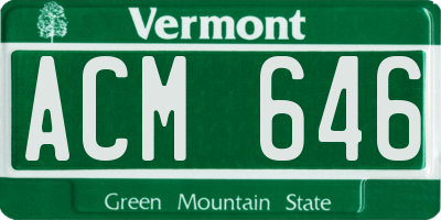 VT license plate ACM646