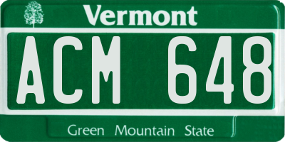 VT license plate ACM648