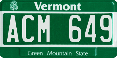 VT license plate ACM649
