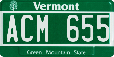 VT license plate ACM655