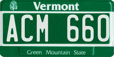 VT license plate ACM660