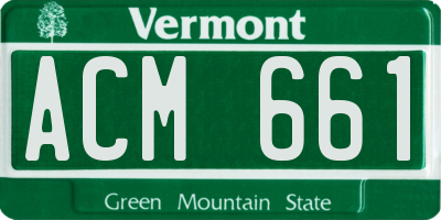 VT license plate ACM661
