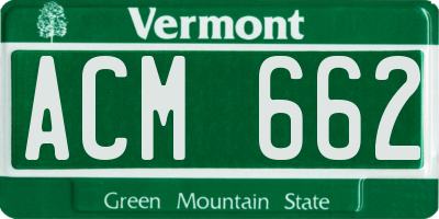 VT license plate ACM662