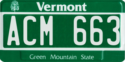VT license plate ACM663