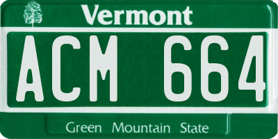 VT license plate ACM664