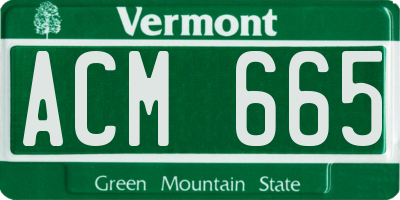 VT license plate ACM665