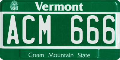 VT license plate ACM666