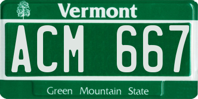VT license plate ACM667