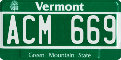 VT license plate ACM669