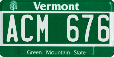 VT license plate ACM676