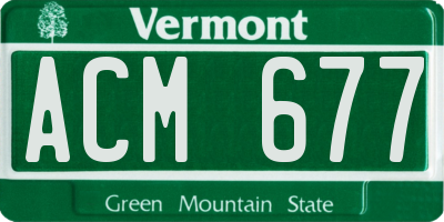 VT license plate ACM677