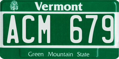 VT license plate ACM679