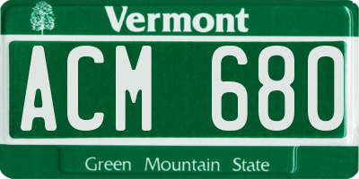 VT license plate ACM680