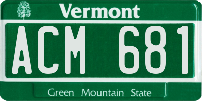VT license plate ACM681