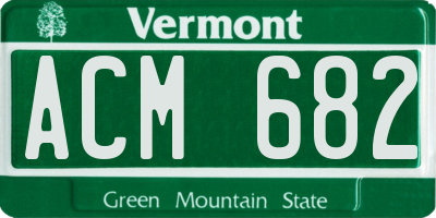 VT license plate ACM682