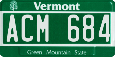 VT license plate ACM684