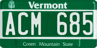 VT license plate ACM685