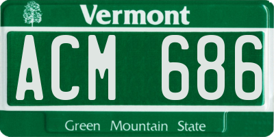 VT license plate ACM686