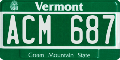 VT license plate ACM687