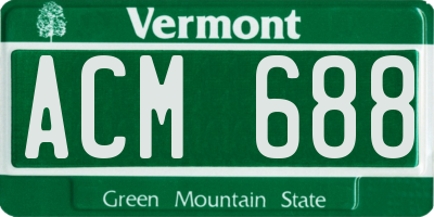 VT license plate ACM688