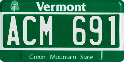 VT license plate ACM691