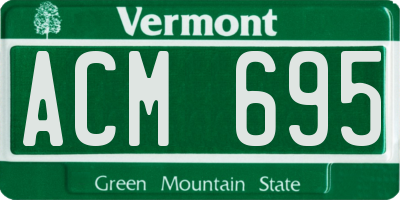 VT license plate ACM695