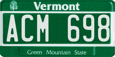 VT license plate ACM698