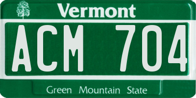 VT license plate ACM704