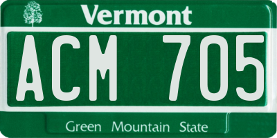 VT license plate ACM705
